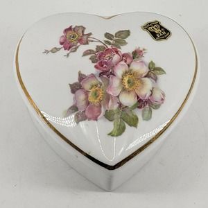 Gerold Porzellan Bavaria Large Heart Shaped Trinket Box Made In West Germany